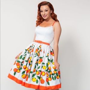Pinup Couture Orange Print Jenny Dress